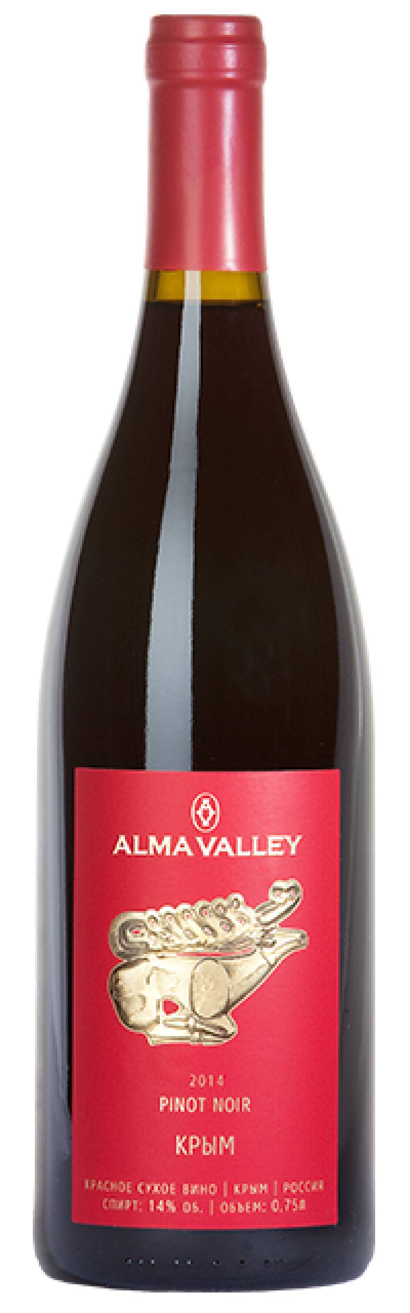 Вино Альминская Долина. Пино Нуар 2015  0,75 л.  Alma Valley Pinot Noir  2015 0,75 L.