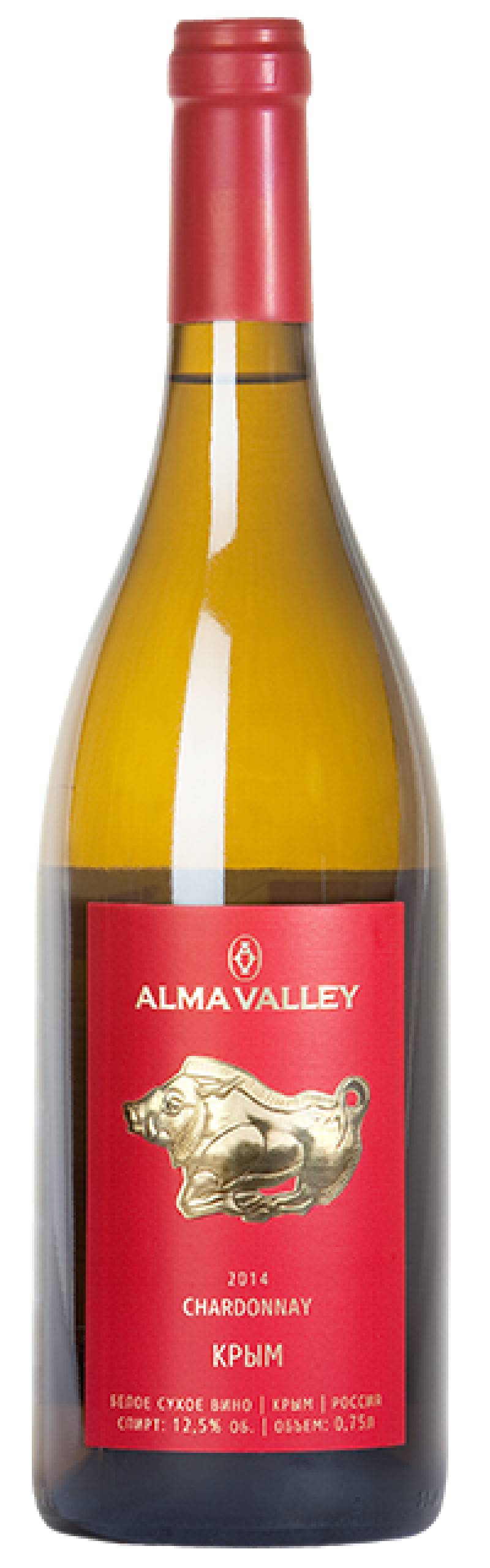 Вино Альминская Долина. Шардоне  2015/2016  0,75 л.  Alma Valley Chardonnay 2015/2016  0,75 L.