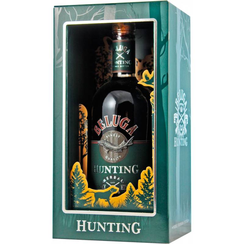 Ликер Белуга Хантинг Травяной 0,7 л. В подарочной упаковки  &quot; Liqueur Beluga Hunting Herbal &quot;