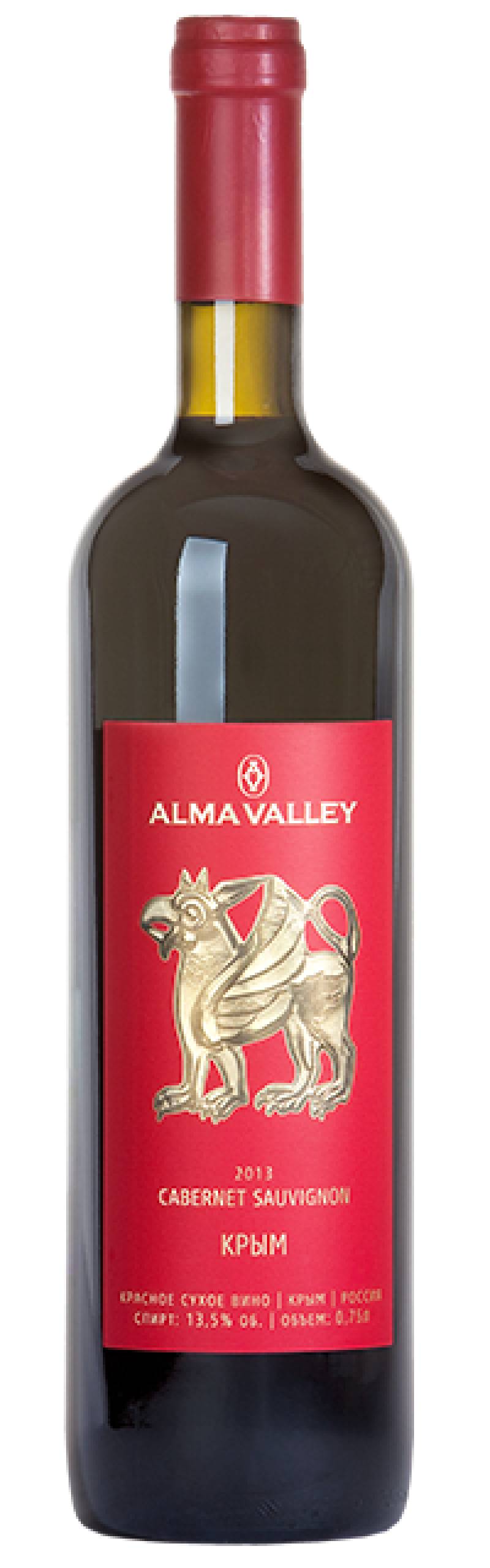 Вино Альминская Долина. Каберне Совиньон 2015  0,75 л.  Alma Valley Cabernet Sauvignon 2015 0,75 L.